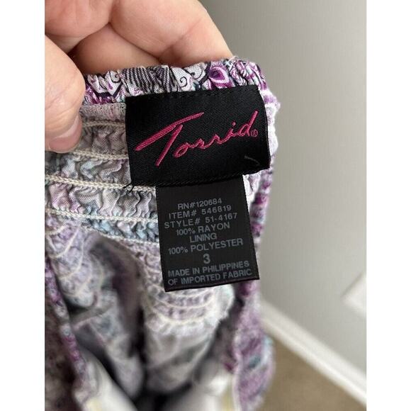 Torrid Smocked Paisley Halter Top Braided Plus Size 3X Rayon Women’s - Picture 3 of 7